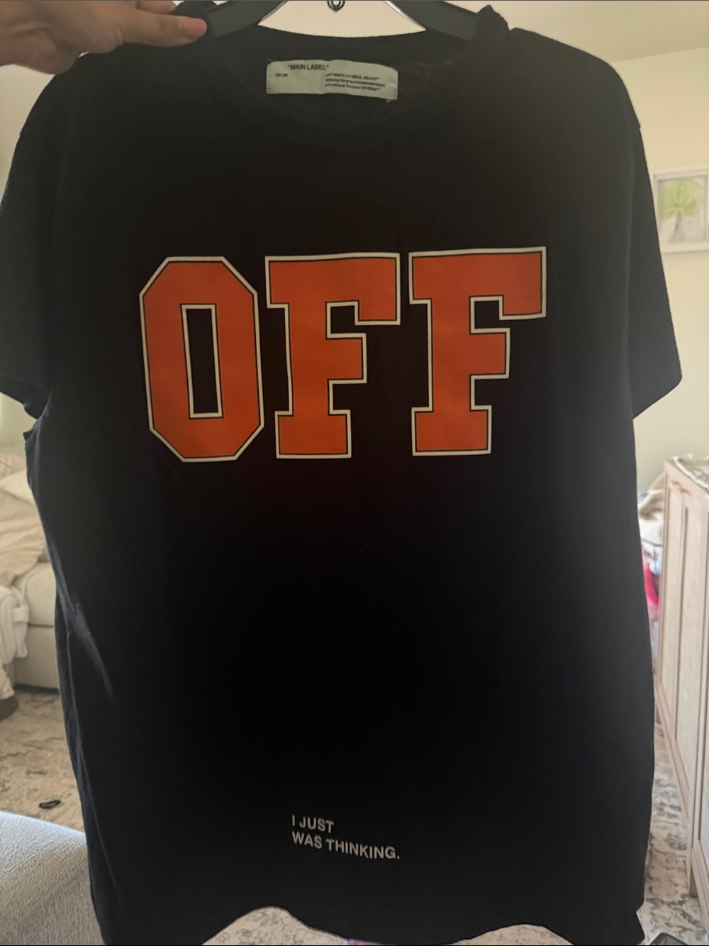 Off-White Black Tee with Orange 'OFF' Graphic